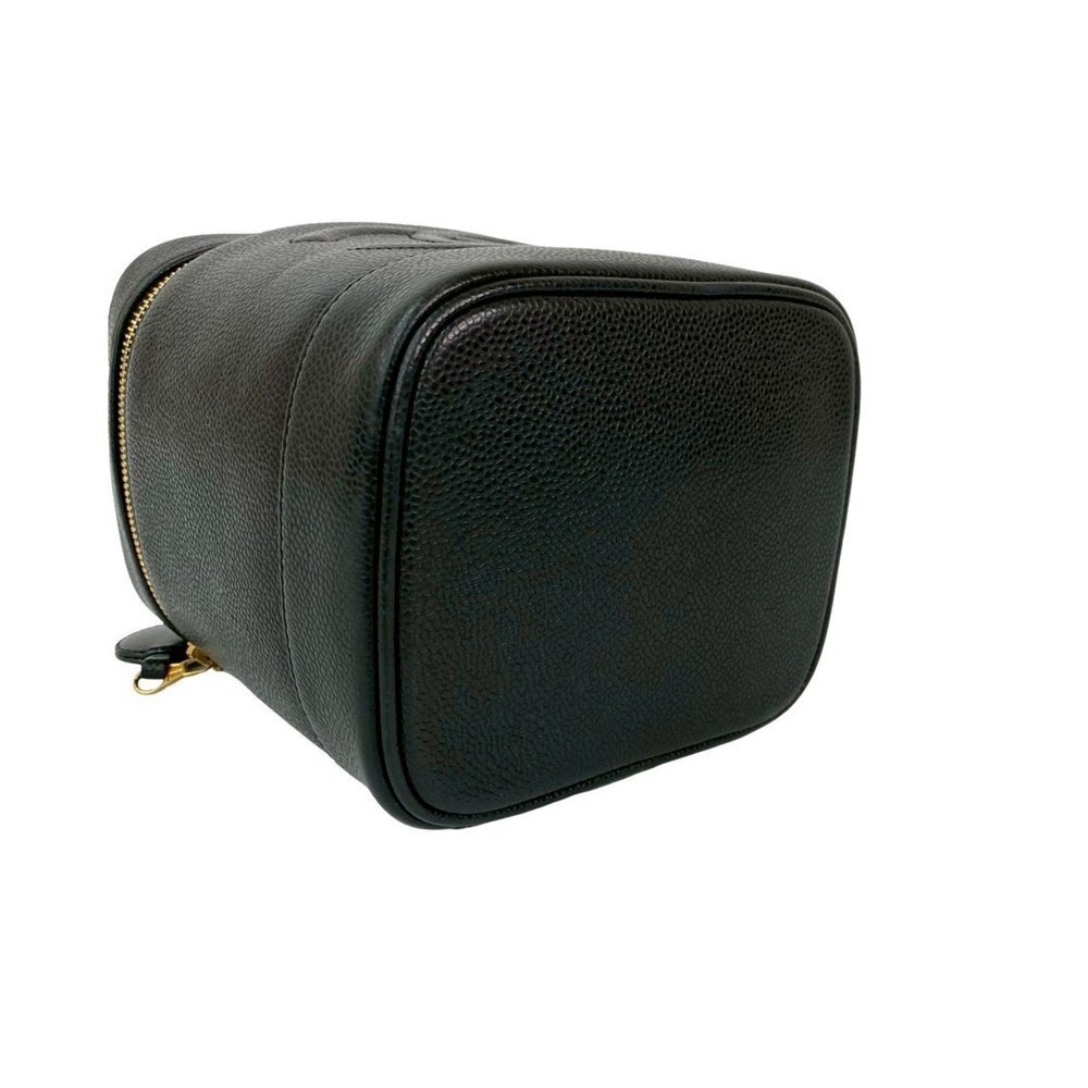 CHANEL Black Caviar Leather Logo Vanity Bag - Picture 7 of 9